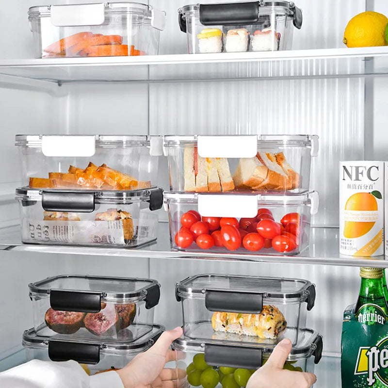 Refrigerator Crisper Storage Boxes, Sealed Fresh Food Organizer (3/1 Pcs)
