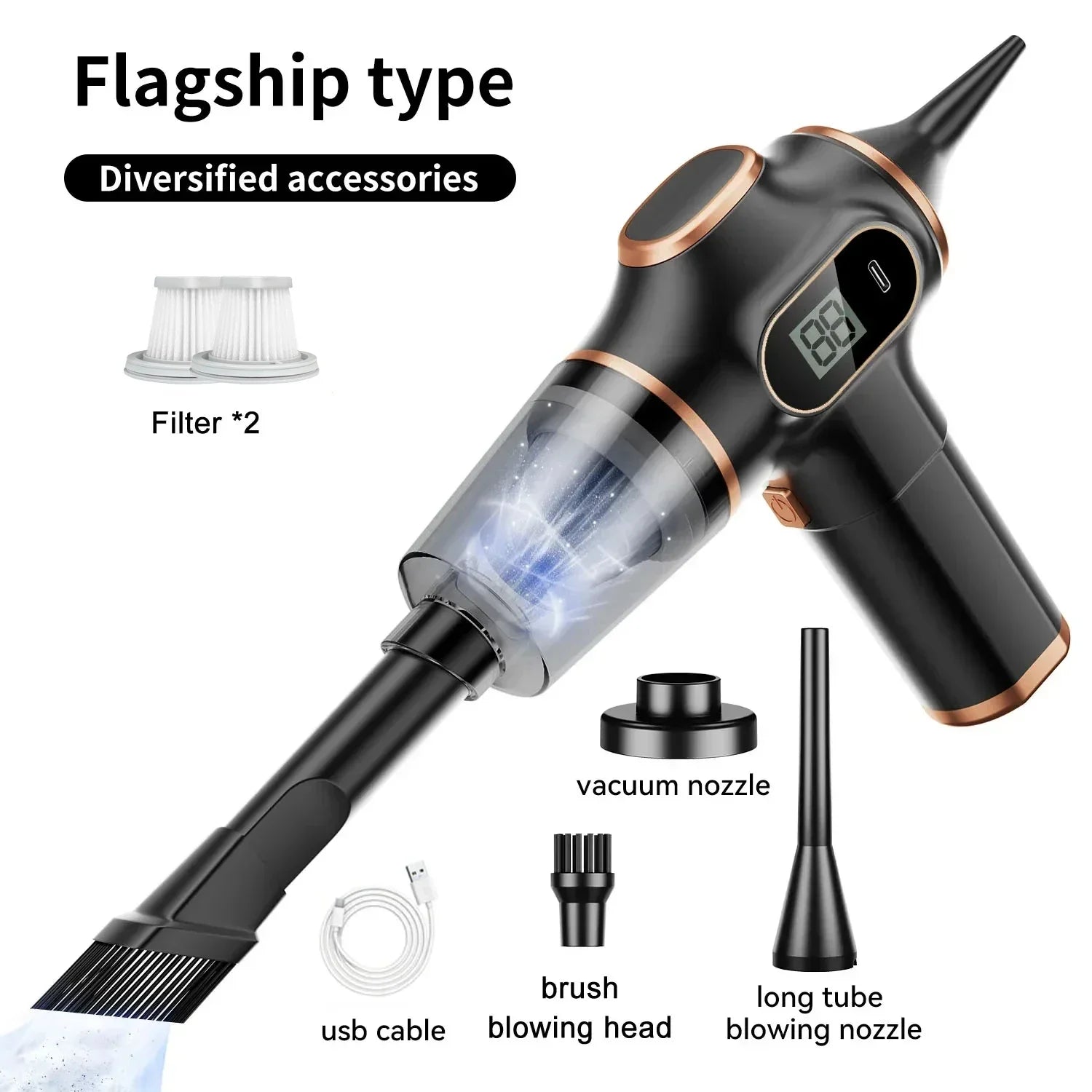 5-in-1 Wireless Vacuum Cleaner 95000Pa Handheld Car Home