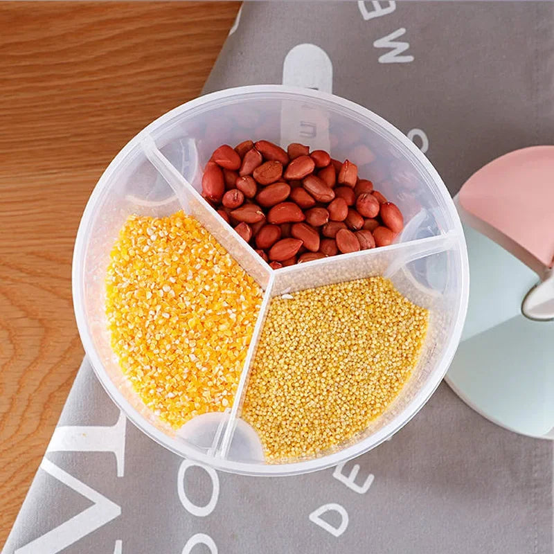 Moisture-Proof Sealed Grain Food Storage Tank - Multi-Grid Large Capacity Transparent Kitchen Organizer