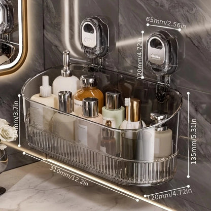 No-Drill Suction Bathroom Storage Shelf Organizer - Hom Haven