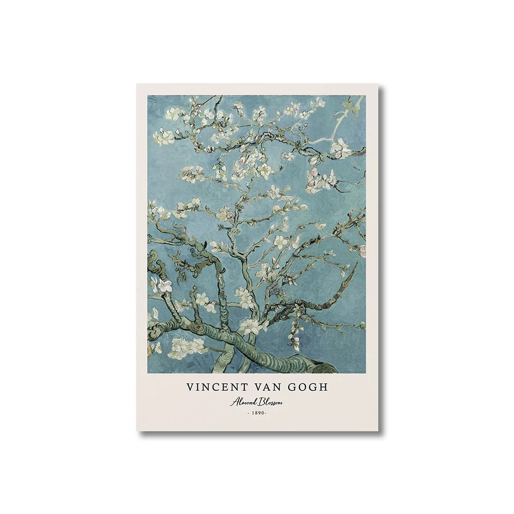 Vincent Van Gogh Starry Night Canvas Wall Art - Unframed Classic Painting Print for Living Room Decor - Hom Haven