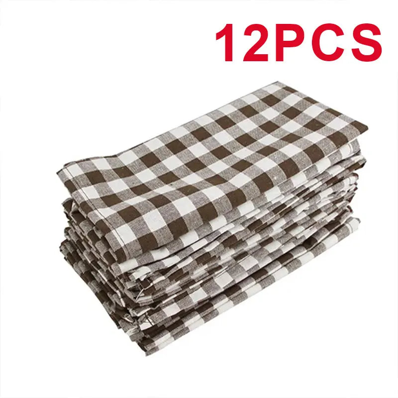 Set Of 6/12/24 40x40cm Tablecloth Napkins, Durable Polyester Thickened Pads, Reusable Kitchen, Dining, Holiday Decorations