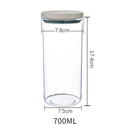 Sealed Food Grade Transparent Kitchen Storage Jar - Airtight Snack & Grain Container (250ml-700ml) - Hom Haven