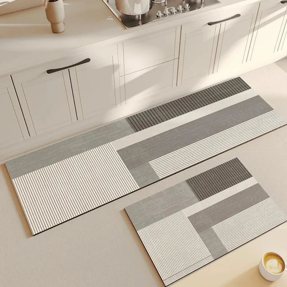 VIKAMA Multi-Functional Non-Slip Kitchen & Bathroom Mat - Water Absorbent, Stylish Patterned Carpet
