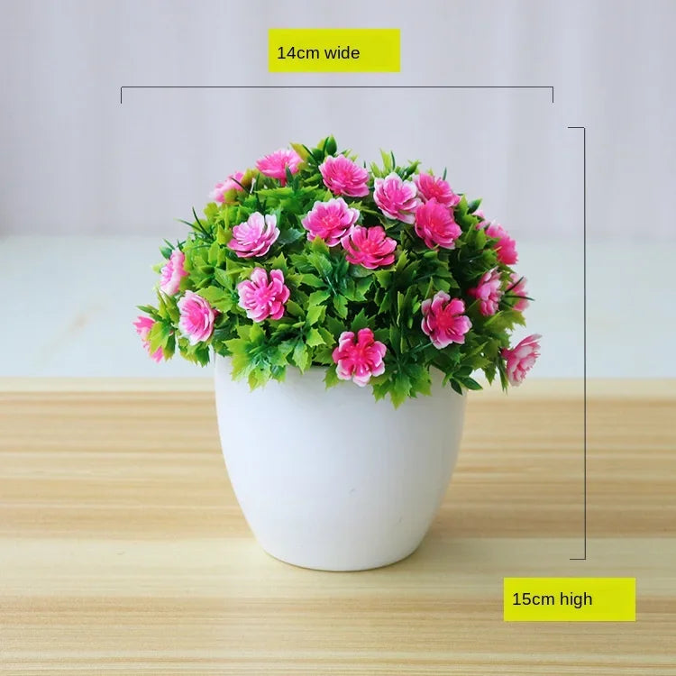 1pc Artificial Plants Bonsai Small Flower Potted Plants Fake Flowers Potted Ornaments for Home Decoration Hotel Garden Decor