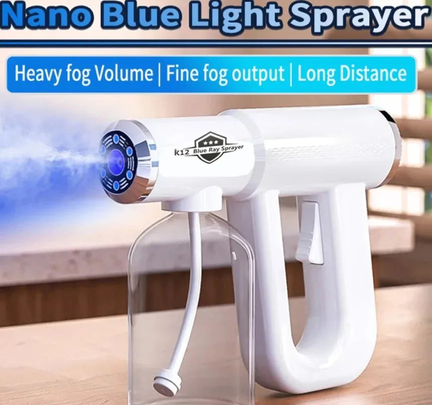 USB Rechargeable Nano Steam Spray Gun Blue Light Hair & Barber Mist Sprayer 300 ML