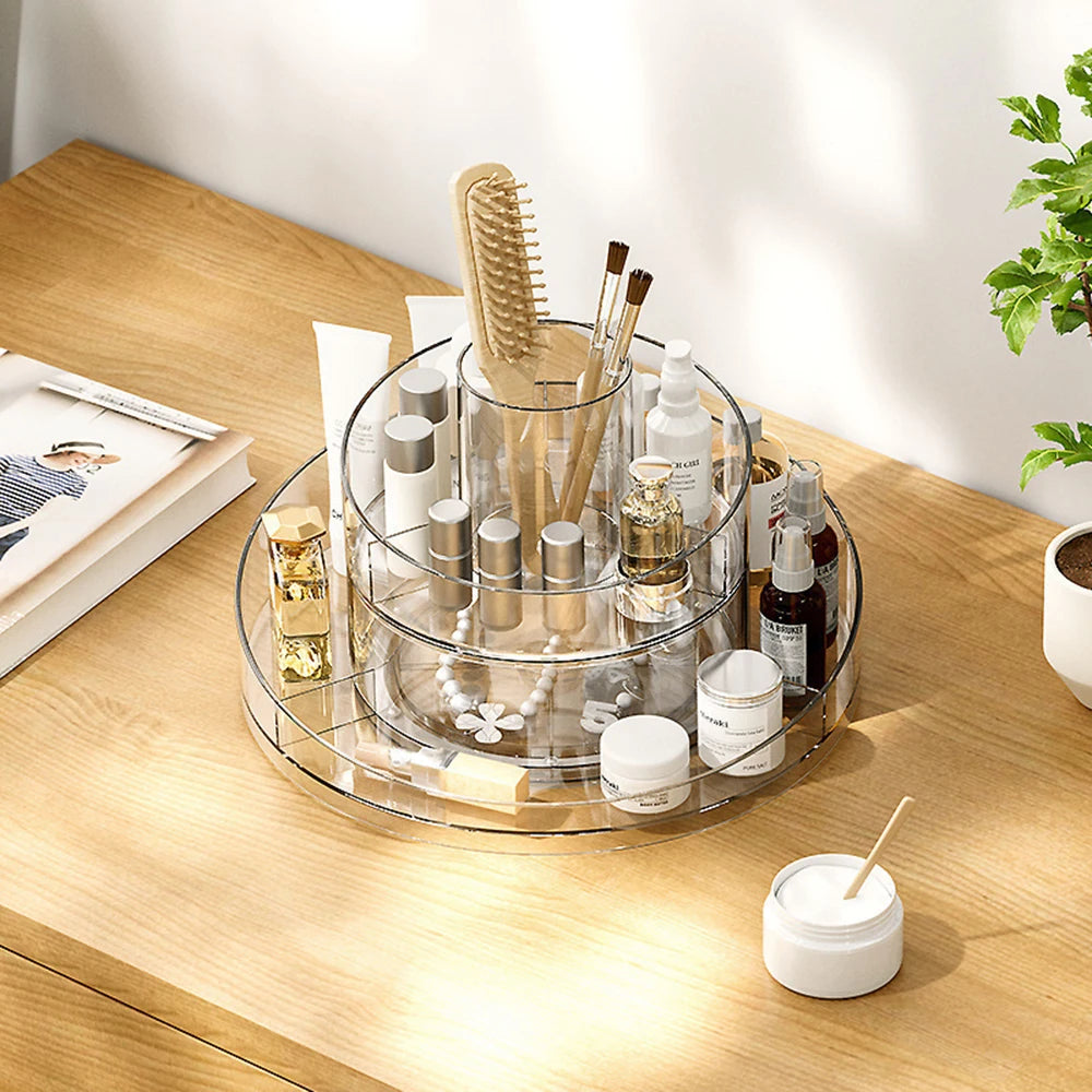 360° Rotating Acrylic Desktop Cosmetic Organizer