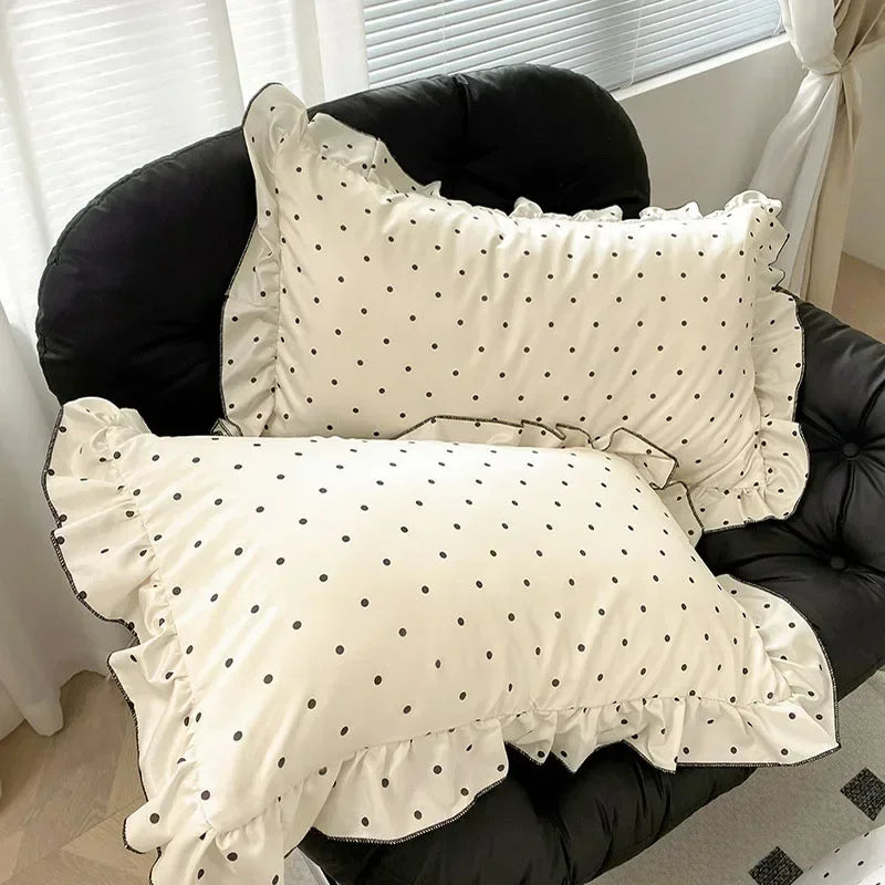 Sweet Rayon Silk Bow Printed Bedding Set Fashion Skin-Friendly Comforter Cover Sets for Summer Single Double Bed Quilt Cover Kit