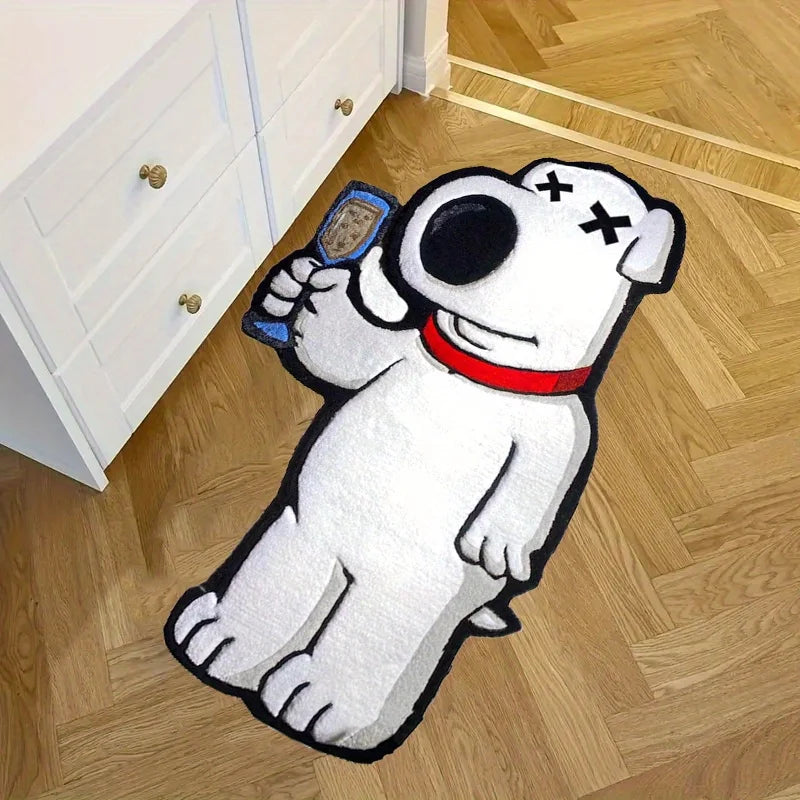 VIKAMA Cartoon Bear Irregular Shaped Carpet - Soft Bedside Rug for Bedroom & Living Room Decor
