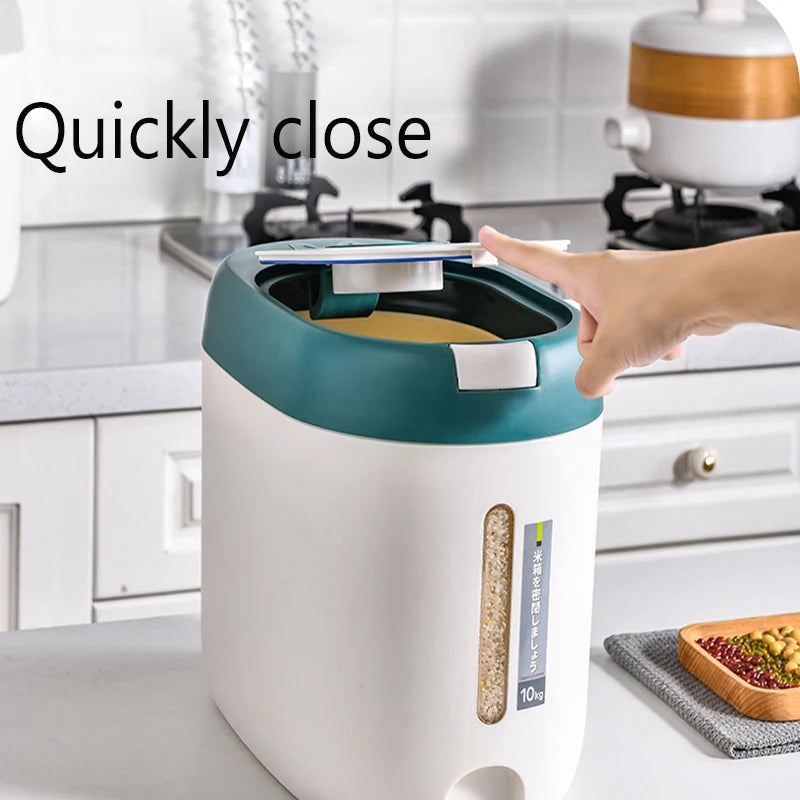 XIAOGUI 5KG/10KG Rice Dispenser - Japanese Style Kitchen Storage Container for Cereal & Grains