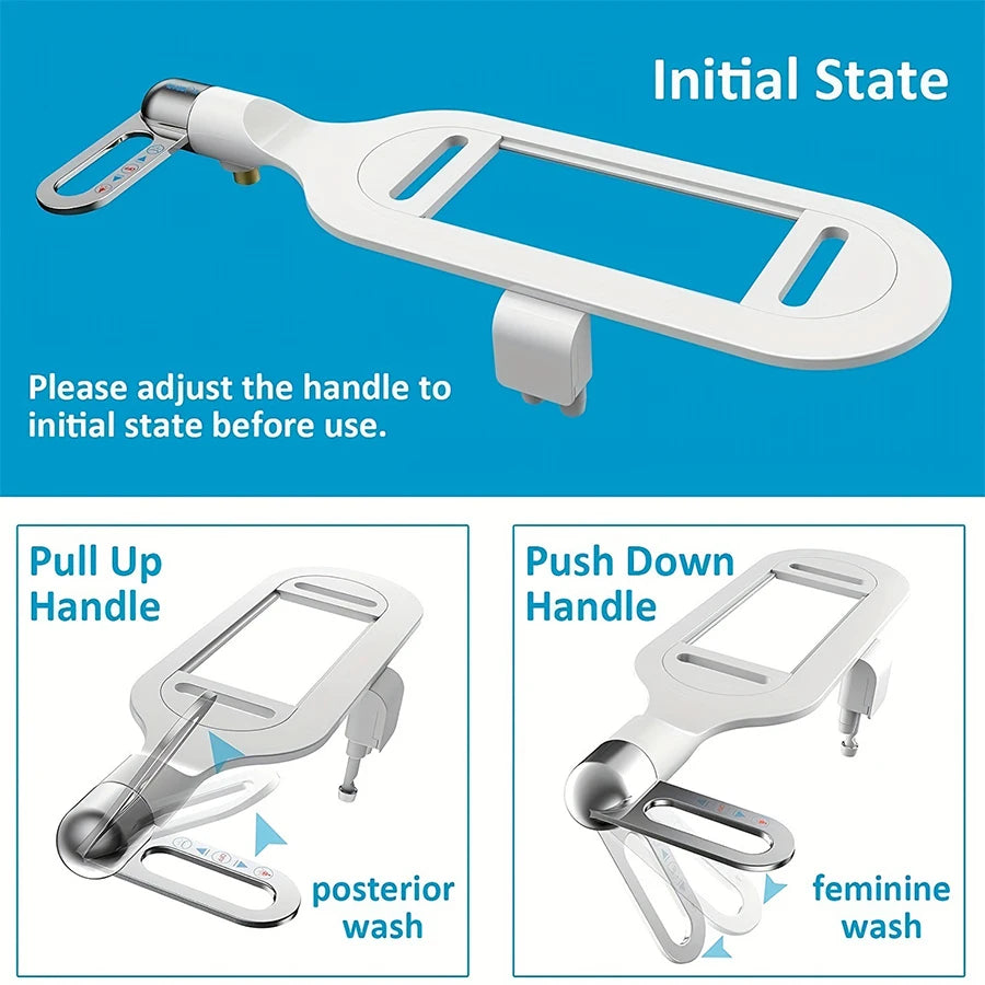 Non-Electric Bidet with Adjustable Spray Nozzle for Toilet Seat