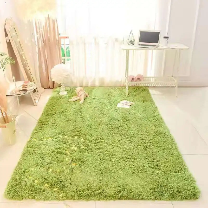 VIKAMA Tie-Dyed Fluffy Carpet - Warm Plush Bedside Rug & Play Mat for Living Room & Kids Room