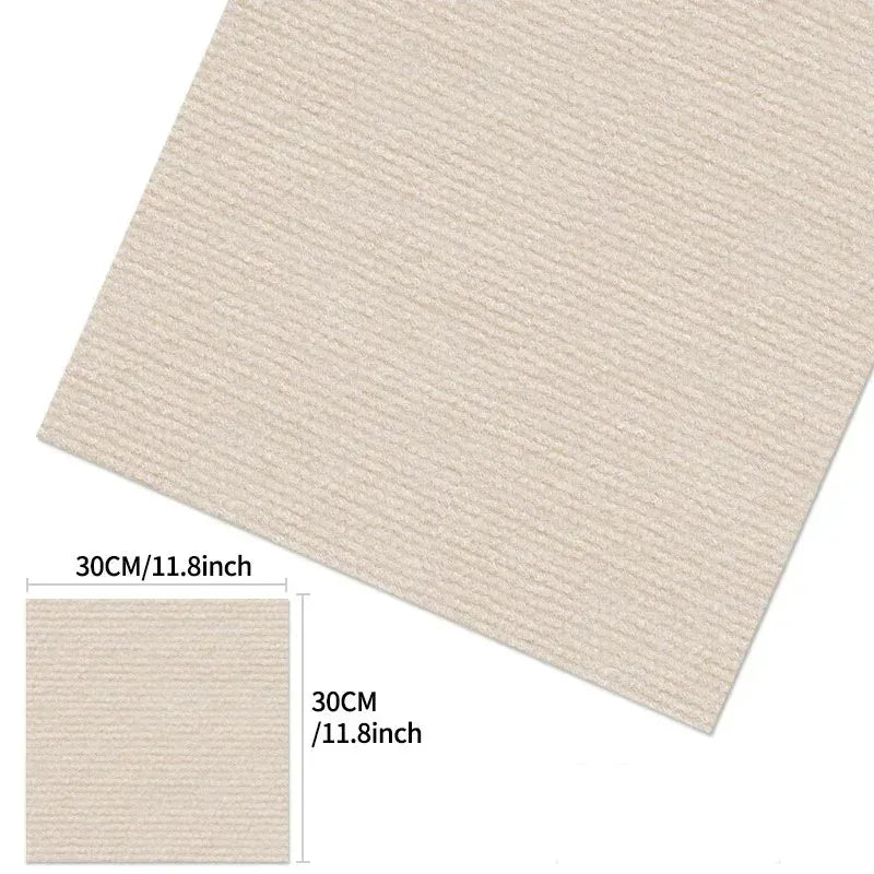 10pcs 30x30/40x40cm Self Adhesive Carpet Floor Tiles Sticker Square Rugs Peel and Stick Mat DIY Flooring for Bedroom Home Decor