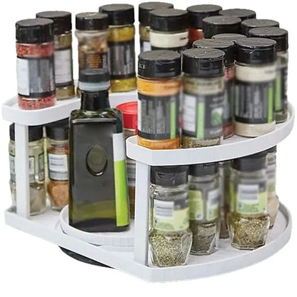 Adjustable Rotating Spice Rack Organizer, Large-Capacity Kitchen Storage Holder - Hom Haven