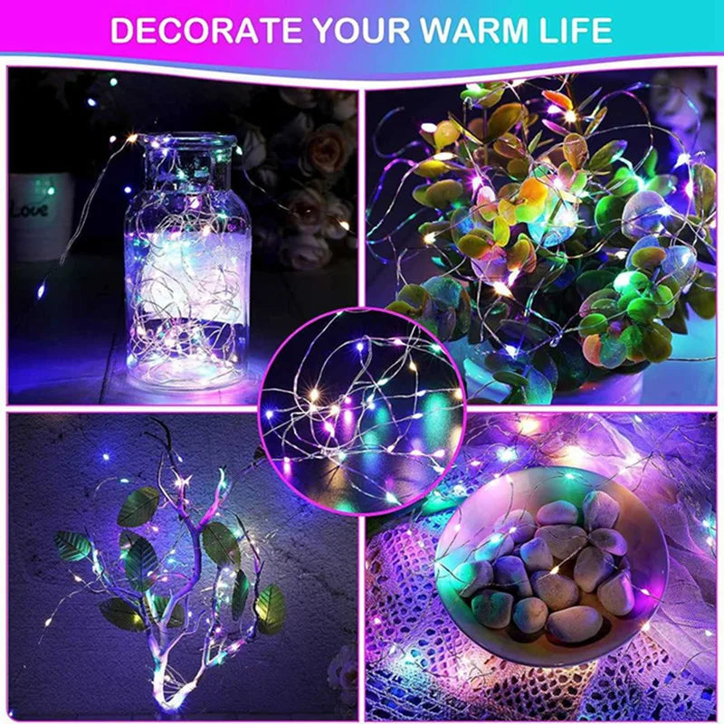 Fairy Light String LED Copper Wire - Battery Powered Bedroom, Garden & Wedding Decoration (1/2/3/5/10M) - Hom Haven