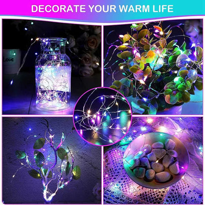 Fairy Light String LED Copper Wire - Battery Powered Bedroom, Garden & Wedding Decoration (1/2/3/5/10M) - Hom Haven