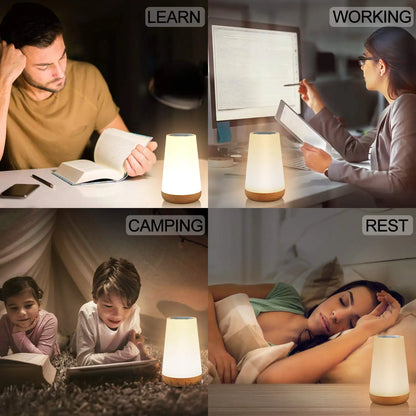 13-Color Changing RGB Night Light - Remote Control Touch USB Rechargeable Dimmable Bedside Table Lamp - Hom Haven