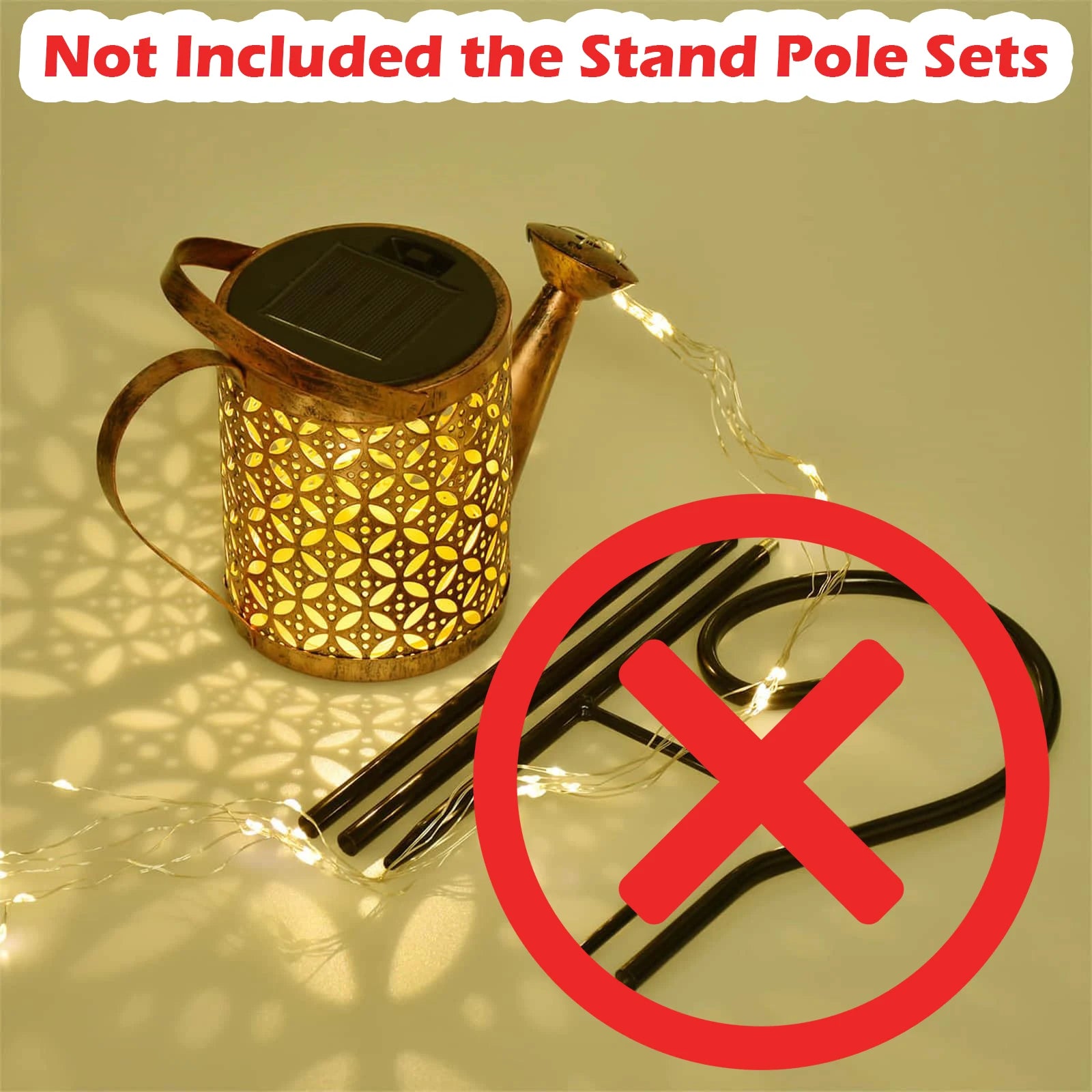 Solar Watering Can Garden Light Waterproof Decorative Metal Lantern