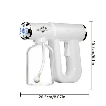 USB Rechargeable Nano Steam Spray Gun Blue Light Hair & Barber Mist Sprayer 300 ML - Hom Haven