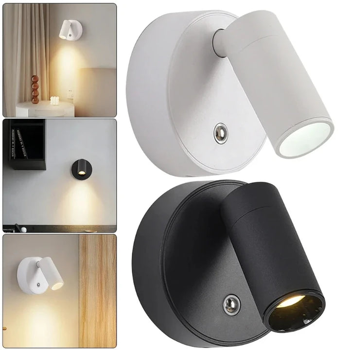 USB Rechargeable Adjustable Wall Light with Remote Touch Bedside Lamp