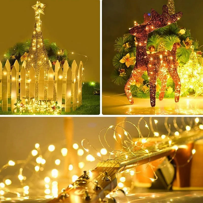 Fairy Light String LED Copper Wire - Battery Powered Bedroom, Garden & Wedding Decoration (1/2/3/5/10M) - Hom Haven