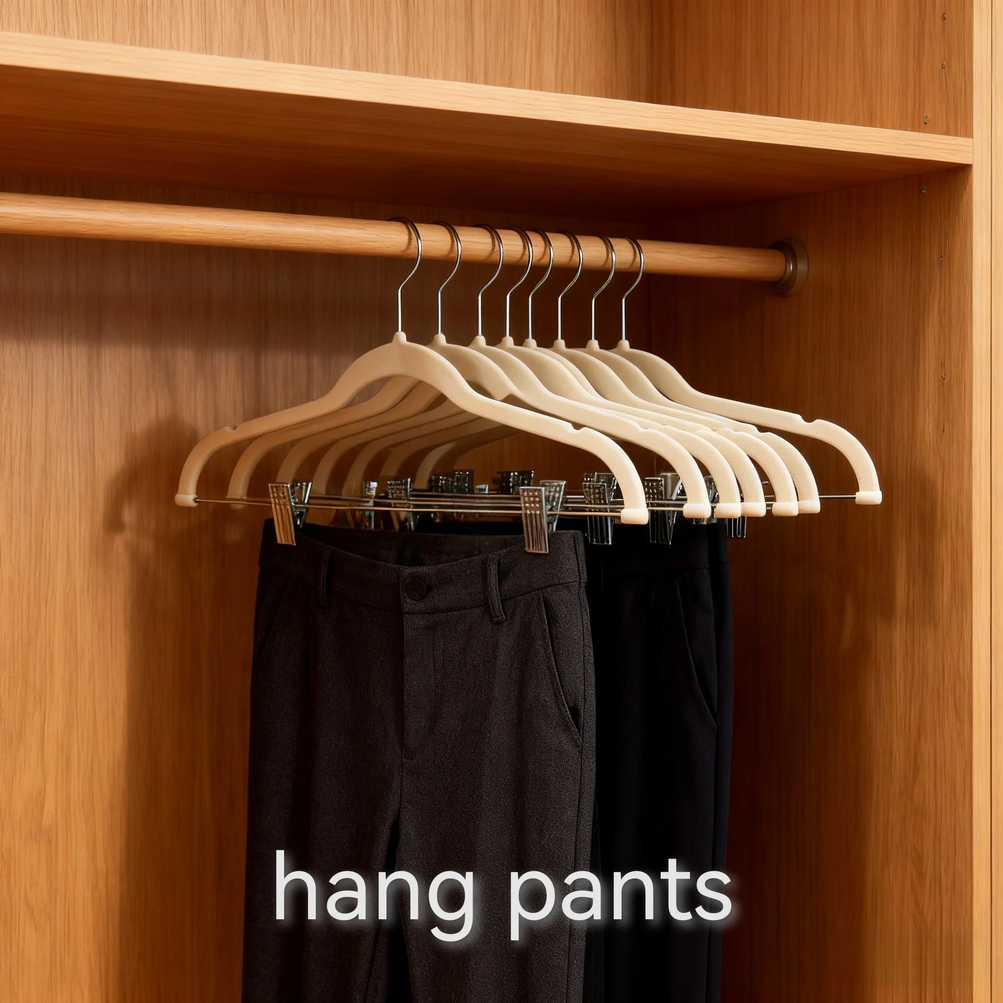 5/10 PCs Velvet Non-Slip Clip Hangers For Pants, Skirts & Bras