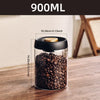 Vacuum Sealed Glass Storage Jar - Airtight Coffee Bean, Tea & Food Container