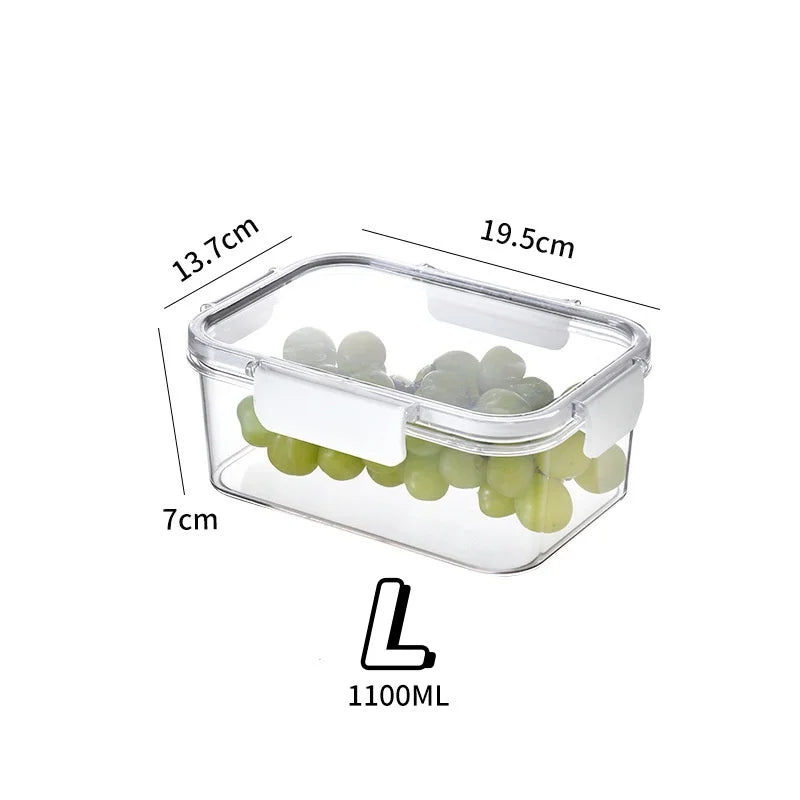Refrigerator Crisper Storage Boxes, Sealed Fresh Food Organizer (3/1 Pcs)