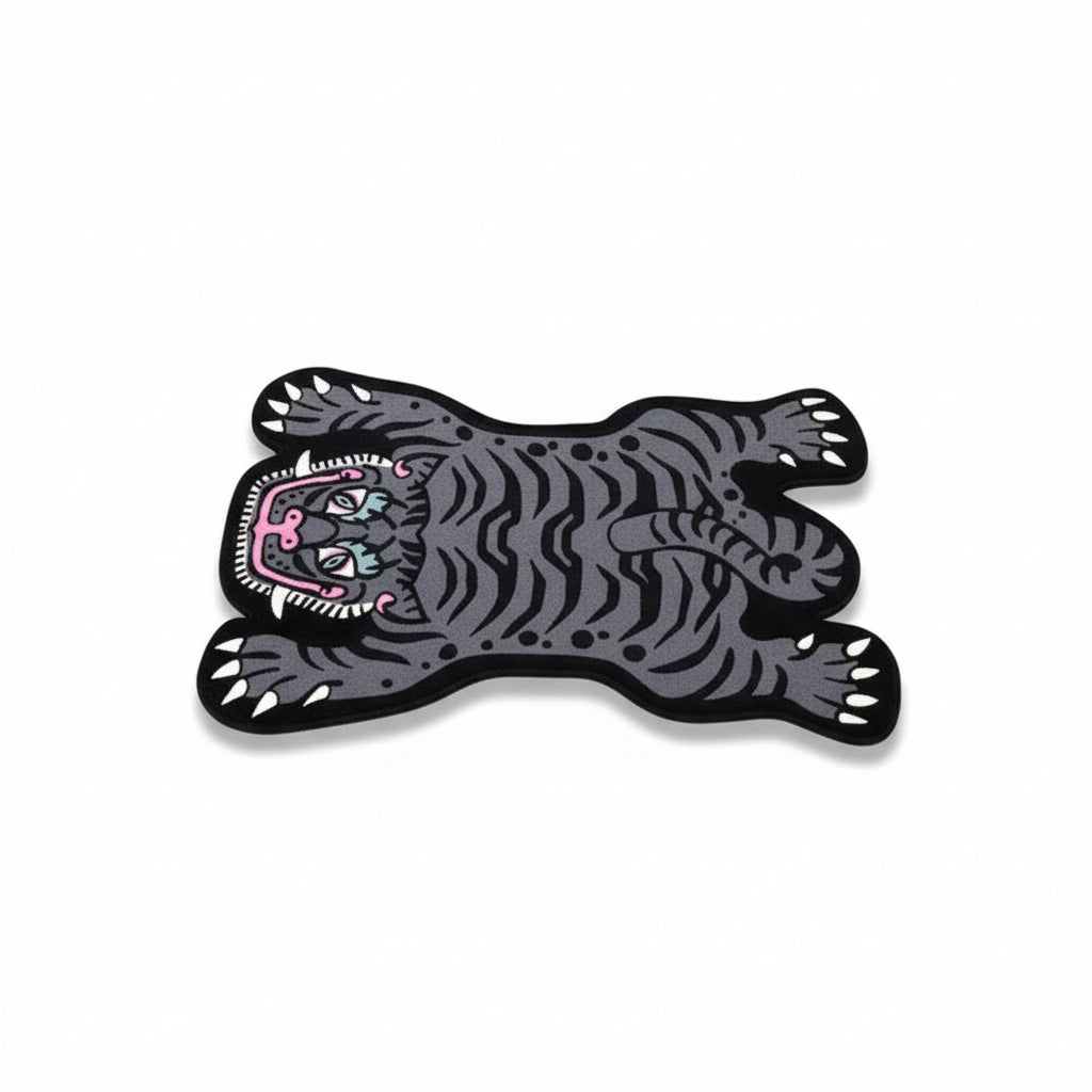 VIKAMA Crystal Velvet Tiger Pattern Bathroom Mat - Anti-Slip Absorbent Floor Rug for Home Decor - Hom Haven
