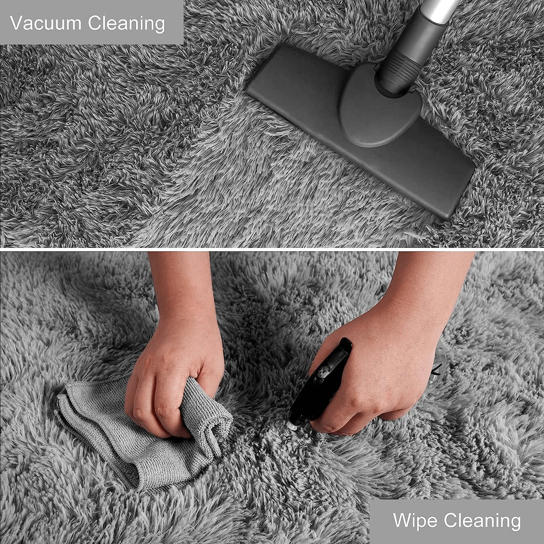 Soft Fluffy Tie-Dyed Shaggy Area Rug - Non-Slip Fuzzy Plush Bedside & Living Room Carpet