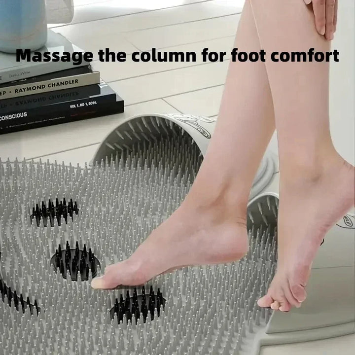 Silicone Foot Massage Bathroom Mat - Anti-Slip Back Massage & Dead Skin Removal Shower Floor Pad (45x45cm)