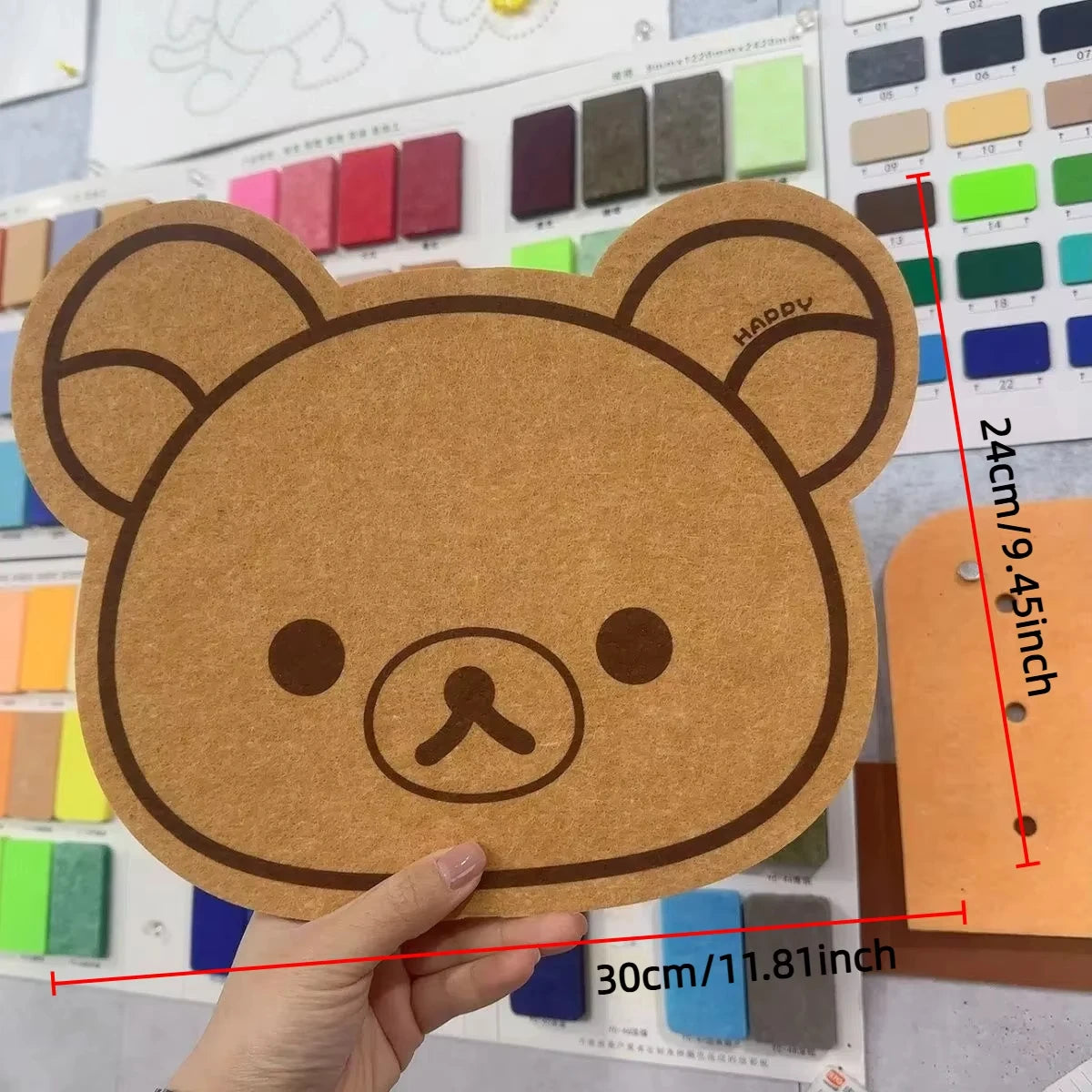 Cartoon Felt Board Wall Decor Panel - Rilakkuma Bear Wall Sticker for Children's Room Decoration - Hom Haven