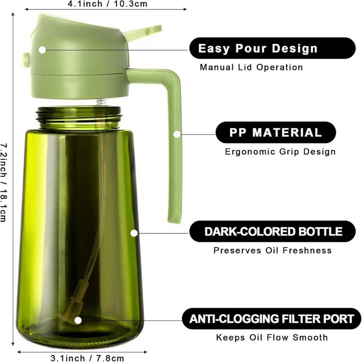 2-in-1 Olive Oil Dispenser & Sprayer (16oz / 470ml)