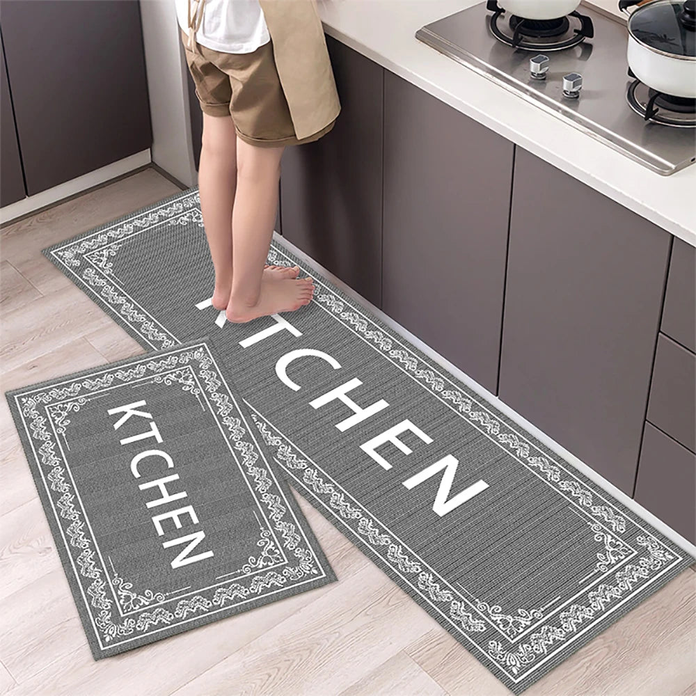 Soft Washable Kitchen Floor Mat - Anti-Slip Long Area Rug for Bedroom, Hallway & Bathroom Entrance