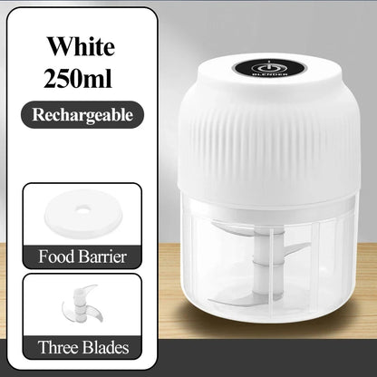 250ml Mini Electric Garlic & Vegetable Chopper USB Rechargeable Kitchen Grinder - Hom Haven