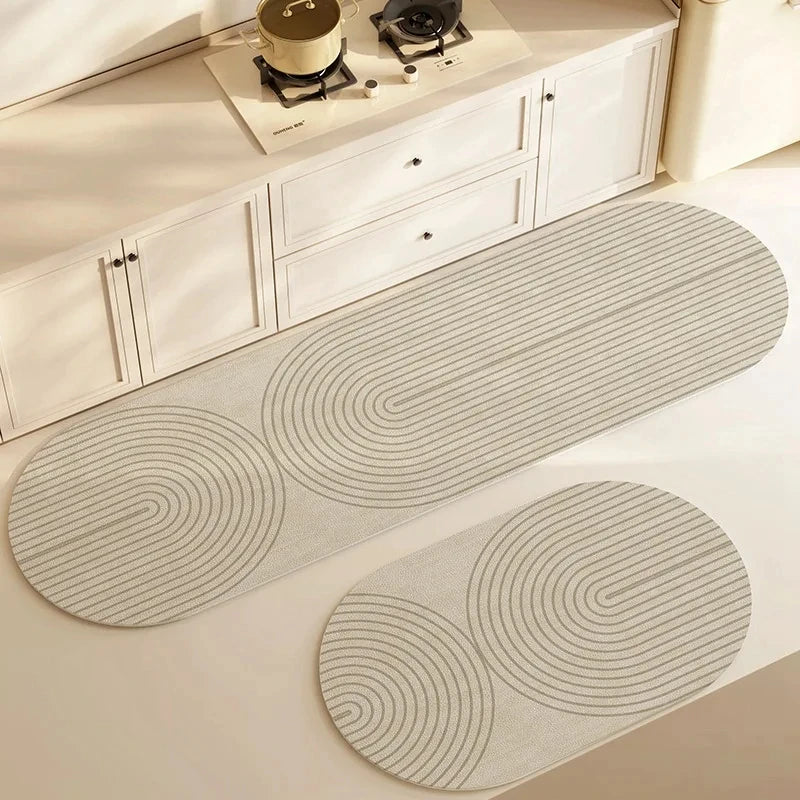 Super Absorbent Long Kitchen Floor Mat - Diatomite Anti-Slip Washable Bathroom & Entrance Doormat - Hom Haven