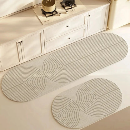 Super Absorbent Long Kitchen Floor Mat - Diatomite Anti-Slip Washable Bathroom & Entrance Doormat - Hom Haven