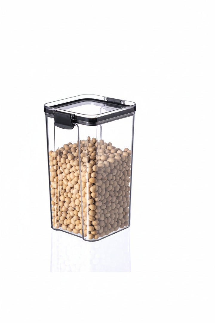 5-Piece Transparent Sealed Storage Jar Set - Stackable Airtight Kitchen Organizer for Dried Goods & Multigrain (700ml-1800ml)