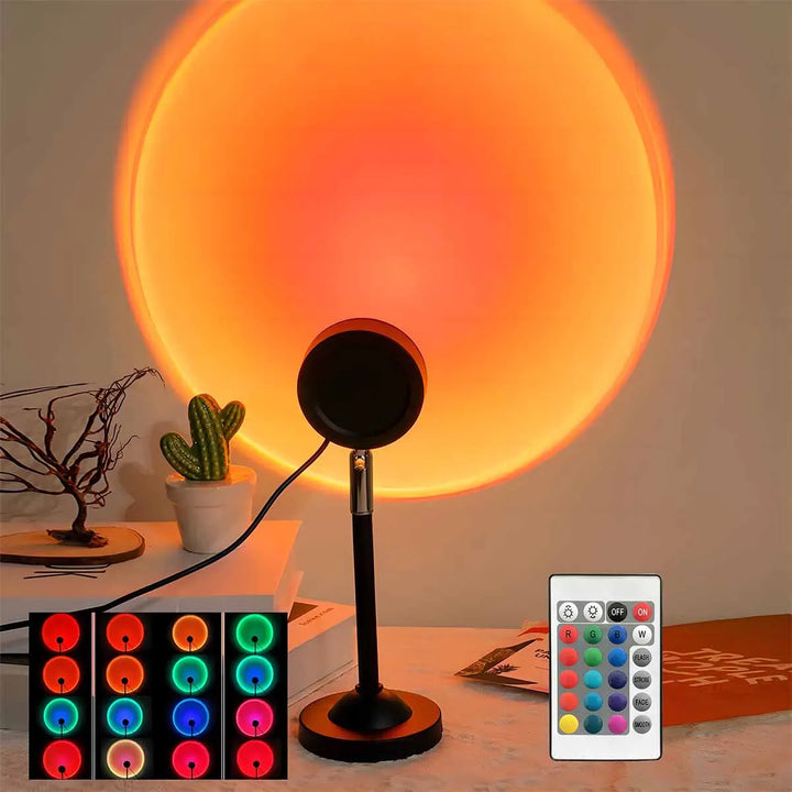 16-Color Sunset Projection Night Light with Remote for Bedroom Decor