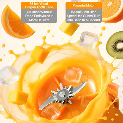 Portable Mini Blender USB Rechargeable Juicer Cup Multifunctional Ice Crushing Mixer for Home Travel Personal Fruit Juice - Hom Haven