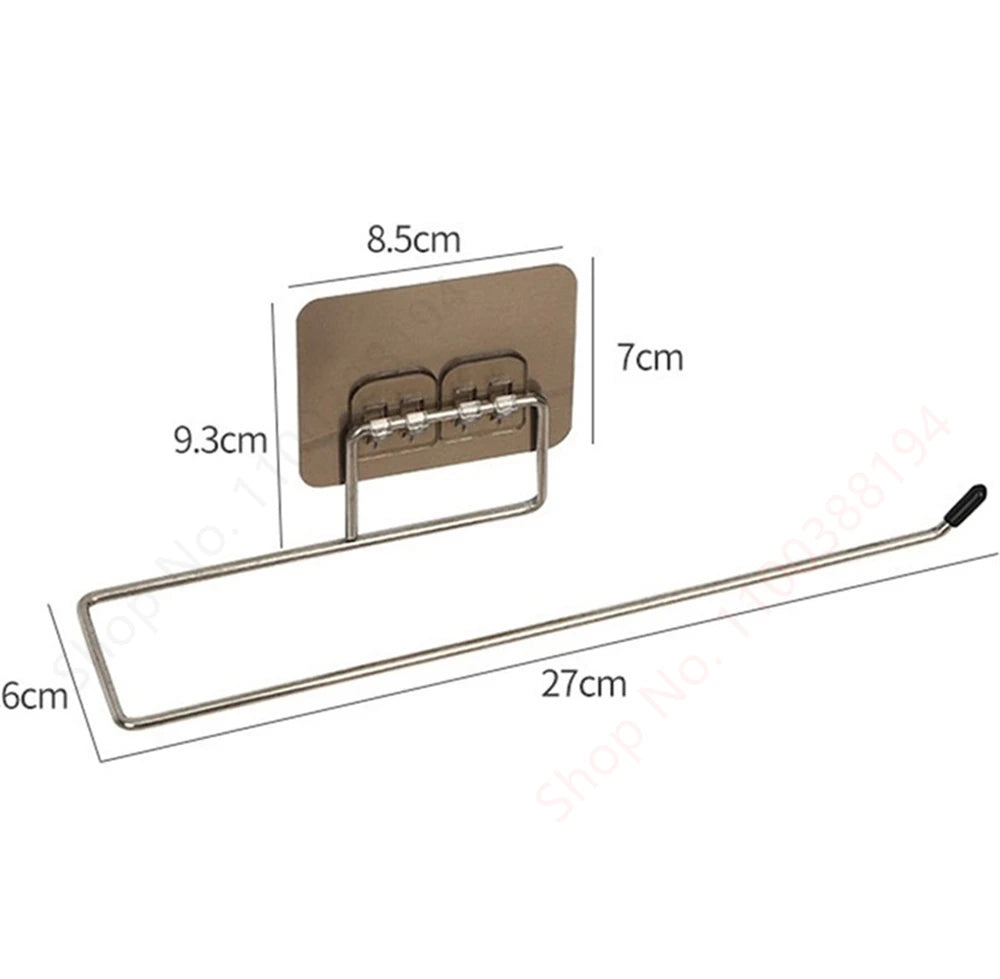 Adhesive Toilet Roll Paper Holder Organizer Wall Mount Storage Stand Kitchen Bathroom No Drill Tissue Towel Dispenser Stainless