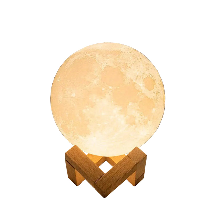 8cm Moon Lamp LED Night Light with Stand - Battery Powered Starry Bedroom Decor & Kids Gift